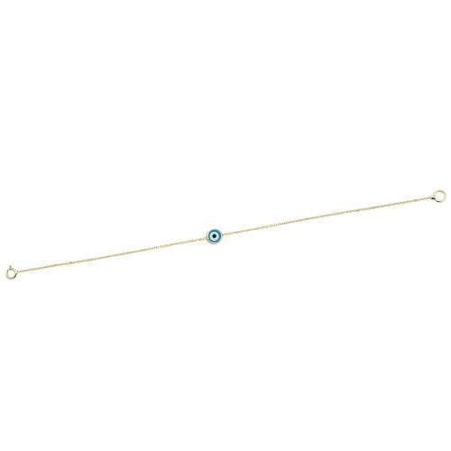 Glorria 14k Solid Gold Evil Eye Beaded Bracelet Glorria 14k Solid Gold Evil Eye Beaded Bracelet