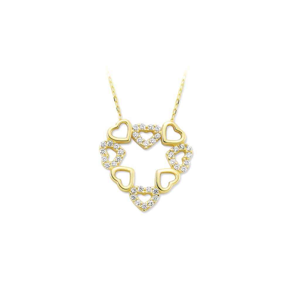 Glorria 14k Solid Gold Heart Necklace
