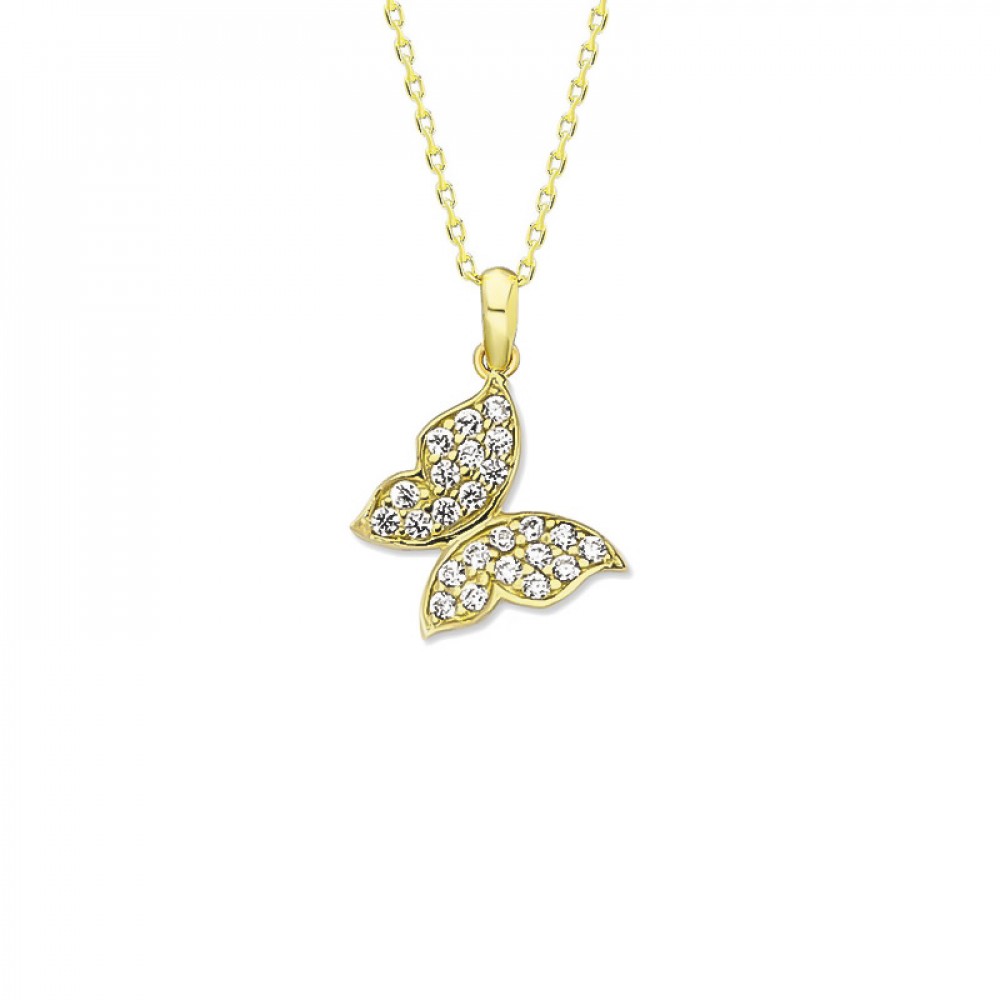 Glorria 8k Solid Gold Butterfly Pendant