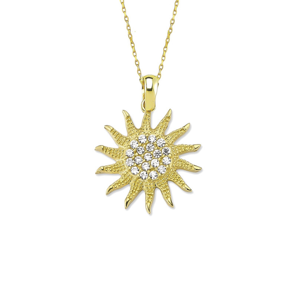 Glorria 8k Solid Gold Sun Pendant