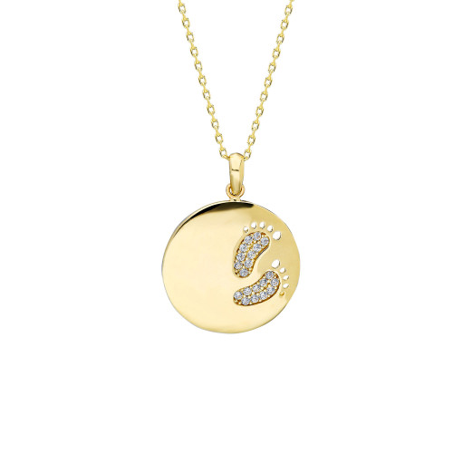 Glorria 8k Solid Gold Footprint Pendant Glorria 8k Solid Gold Footprint Pendant