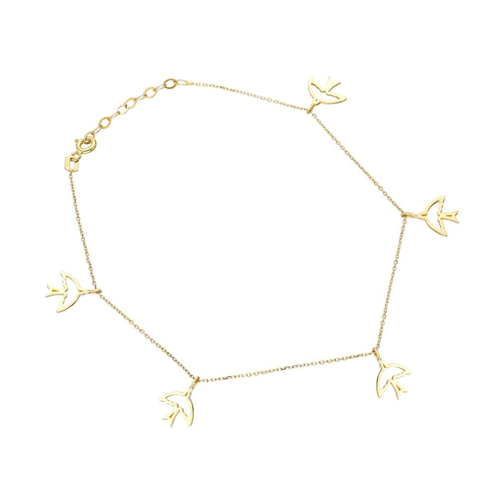 Glorria 14k Solid Gold Phoenix Anklet