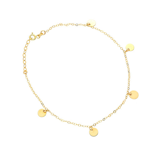 Glorria 14k Solid Gold Plate Anklet Glorria 14k Solid Gold Plate Anklet