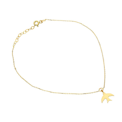 Glorria 14k Solid Gold Phoenix Anklet Glorria 14k Solid Gold Phoenix Anklet