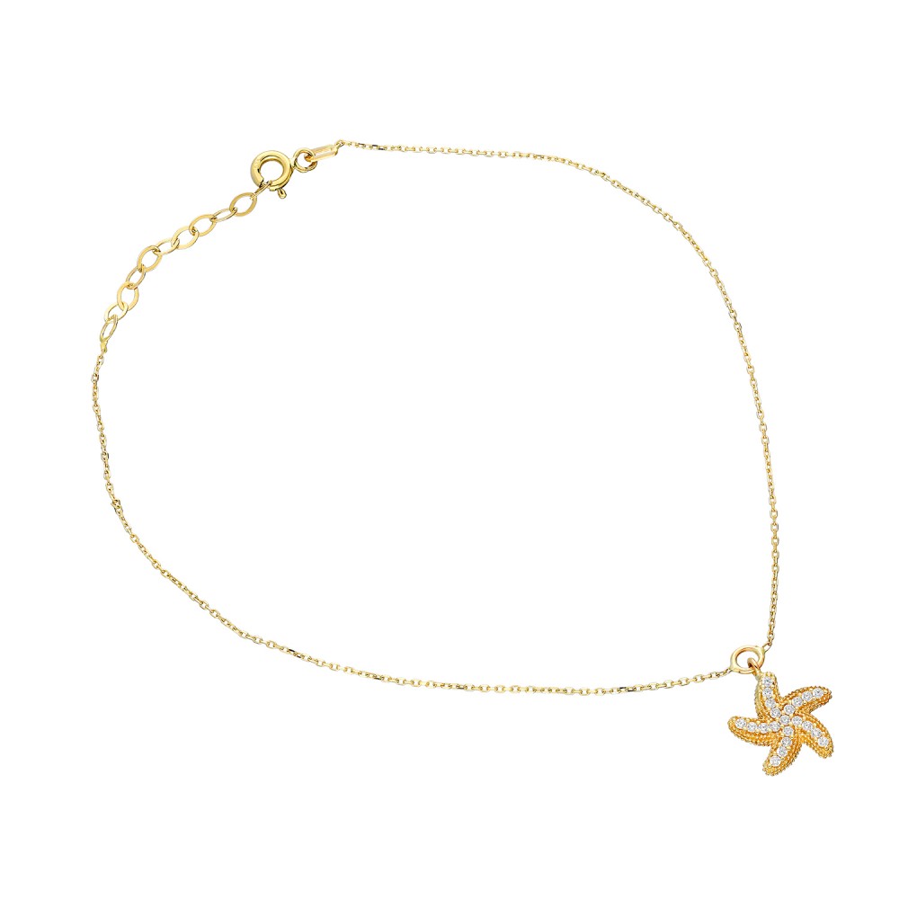 Glorria 14k Solid Gold Starfish Anklet Glorria 14k Solid Gold Starfish Anklet