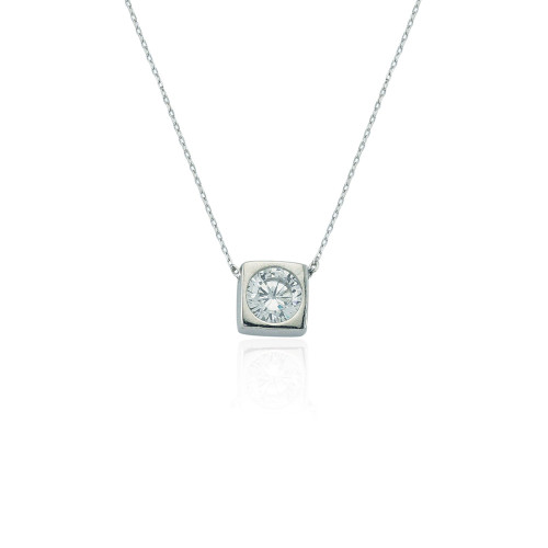 Glorria 925k Sterling Silver Solitaire Necklace Glorria 925k Sterling Silver Solitaire Necklace