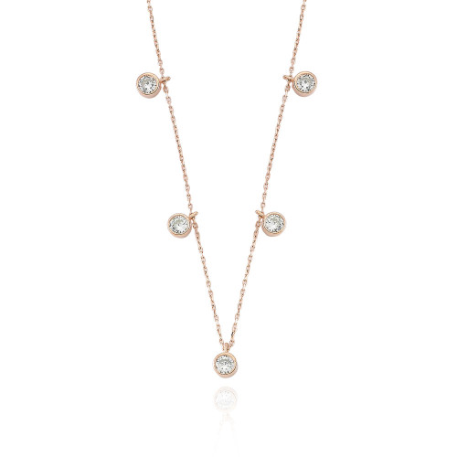 Glorria 925k Sterling Silver Row Pave Necklace Glorria 925k Sterling Silver Row Pave Necklace