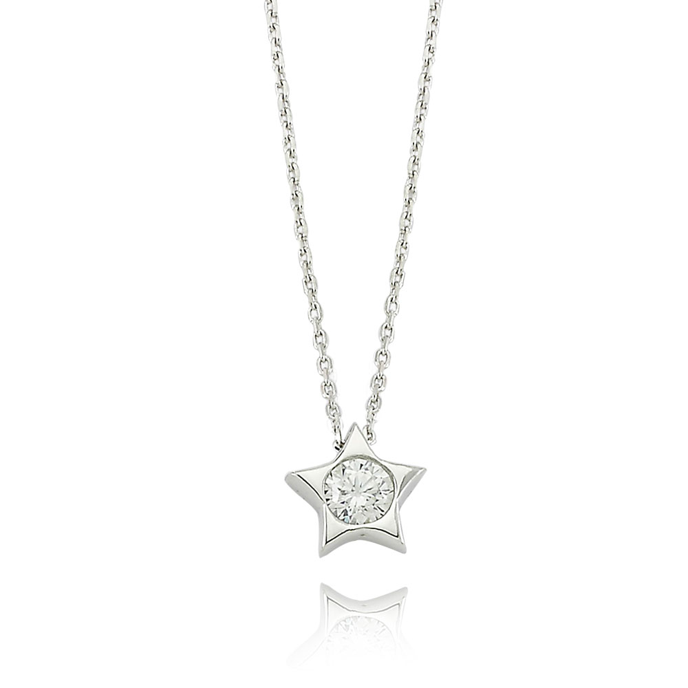 Glorria 925k Sterling Silver Star Necklace