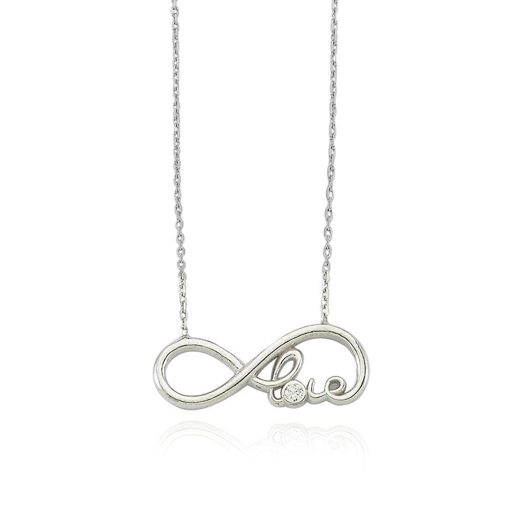 Glorria 925k Sterling Silver Infinity Necklace