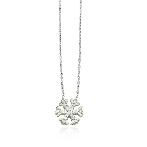 Glorria 925k Sterling Silver Snowflake Necklace Glorria 925k Sterling Silver Snowflake Necklace