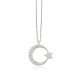 Glorria 925k Sterling Silver Crescent And Star Necklace