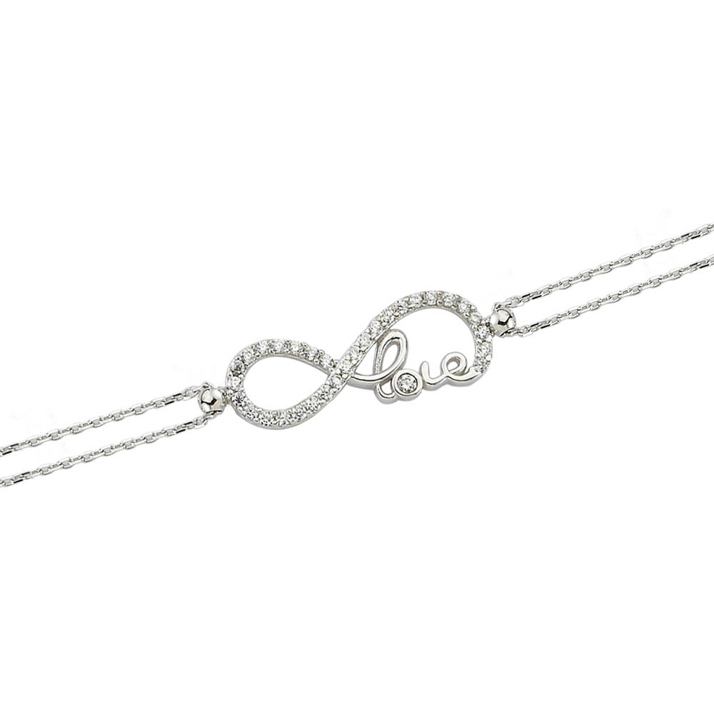 Glorria 925k Sterling Silver Infinity Love Bracelet