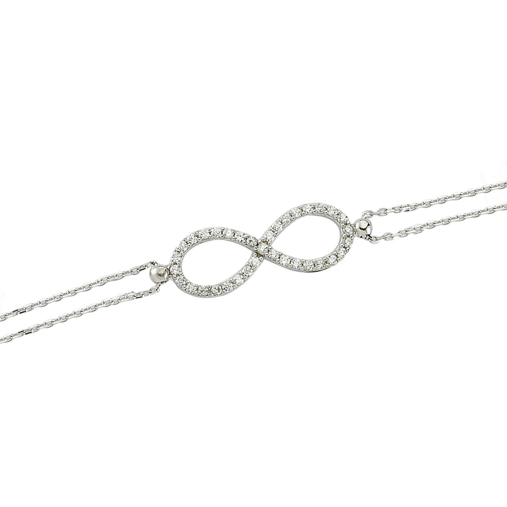 Glorria 925k Sterling Silver Infinity Bracelet
