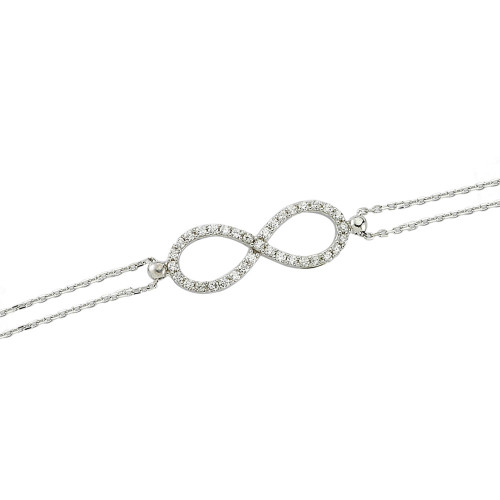 Glorria 925k Sterling Silver Infinity Bracelet