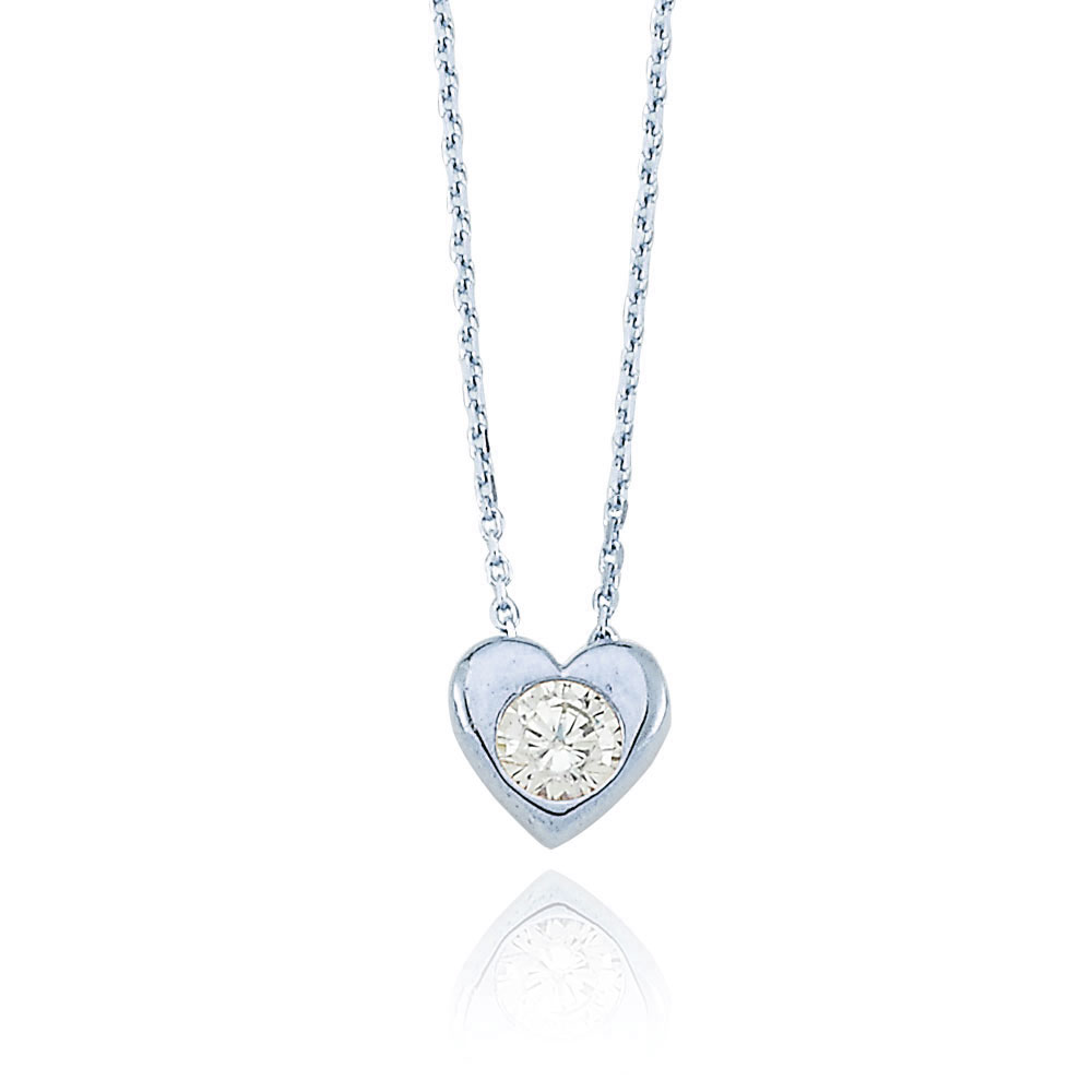 Glorria 925k Sterling Silver Heart Necklace