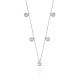 Glorria 925k Sterling Silver Row of Paves Necklace