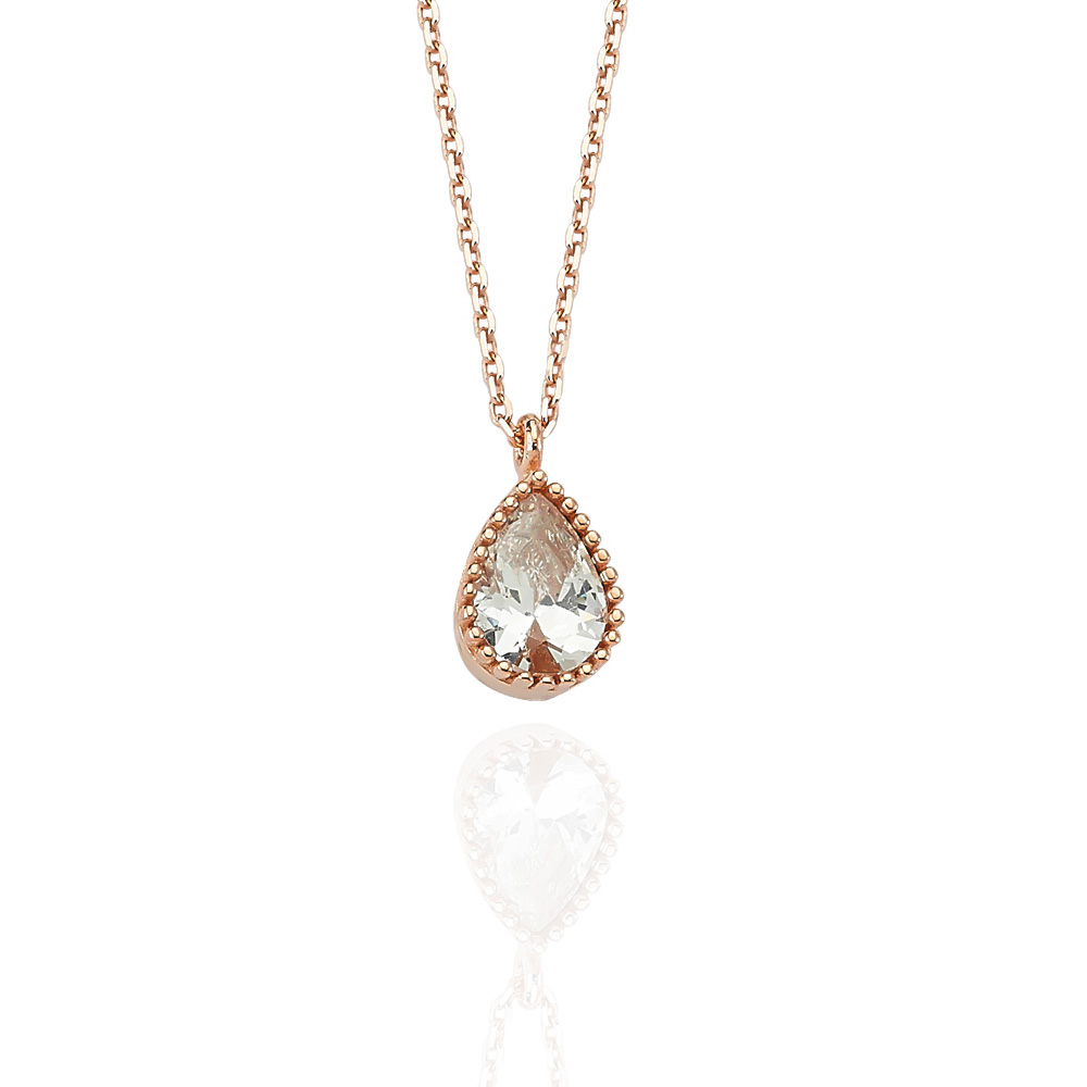 Glorria 925k Sterling Silver Drop Necklace