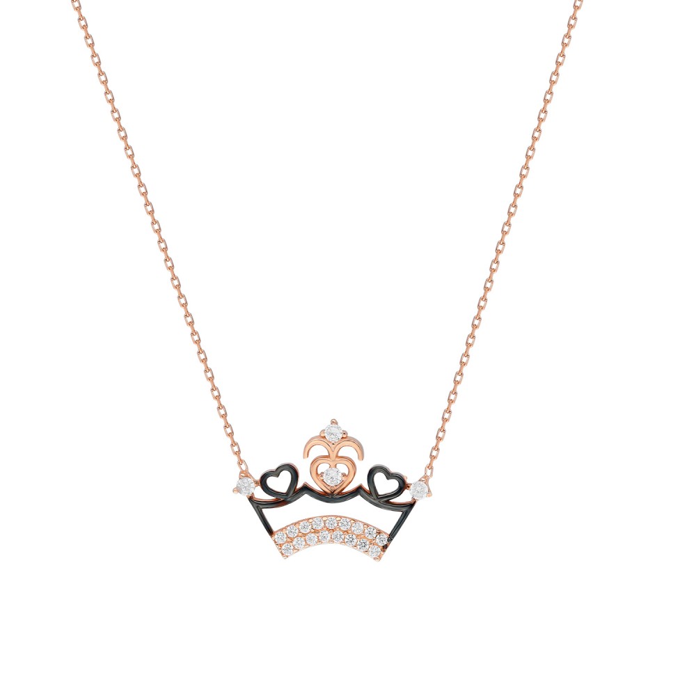 Glorria 925k Sterling Silver Crown Necklace