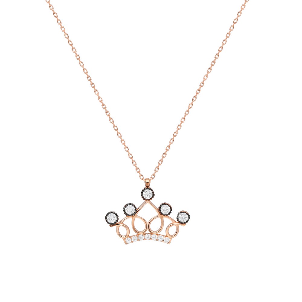 Glorria 925k Sterling Silver Crown Necklace