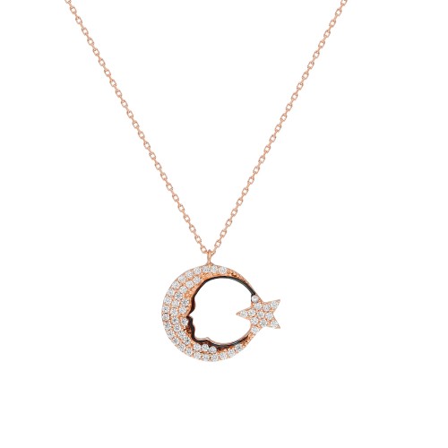 Glorria 925k Sterling Silver Atatürk Silhouette Necklace Glorria 925k Sterling Silver Atatürk Silhouette Necklace