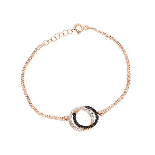 Glorria 925k Sterling Silver Double Circle Bracelet Glorria 925k Sterling Silver Double Circle Bracelet