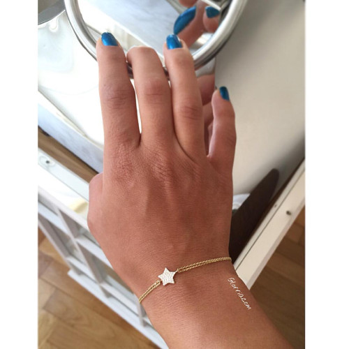 Glorria 14k Solid Gold Star Bracelet Glorria 14k Solid Gold Star Bracelet